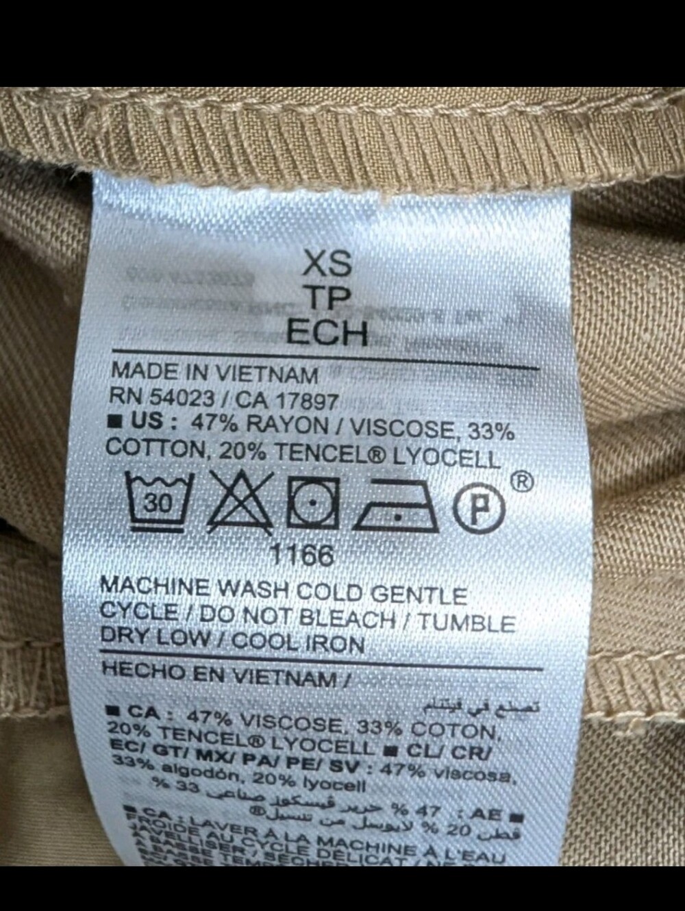 NWT Old Navy Taylor Straight Trousers XS Cargo Pleated Granola Neutral #1111 - Picture 10 of 13